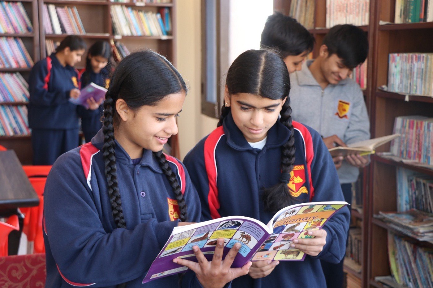 Students gathered together on the school campus